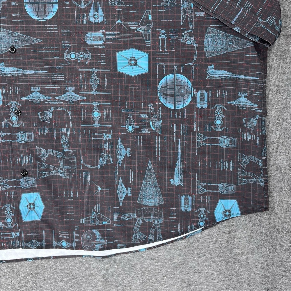 RSVLTS Star Wars shirt Men's 5XL Black Blue Quite Operational Kunuflex button up - Picture 6 of 16